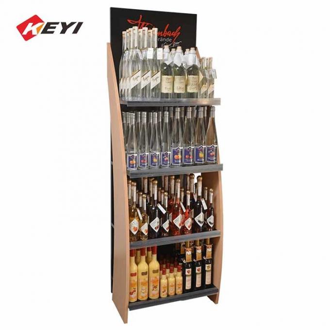 China Factory Custom Floor Standing Liquor Bottle Display Stand For Retail