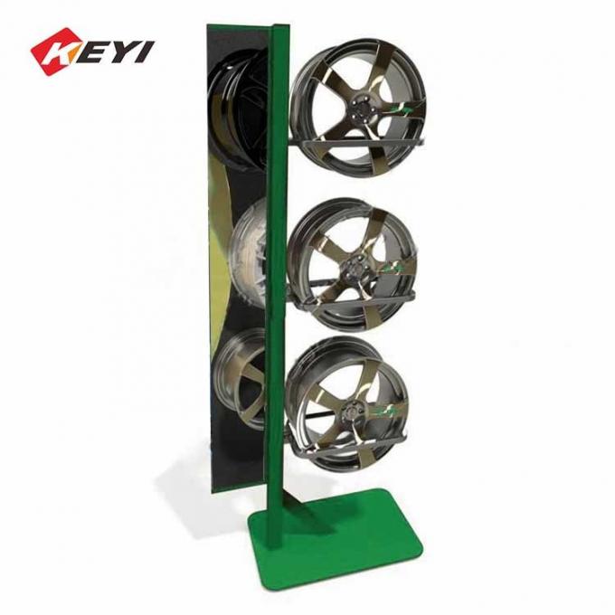 Custom Retail Floor Car Wheel Stand Wheel Rim Display Rack For 3 Alloy