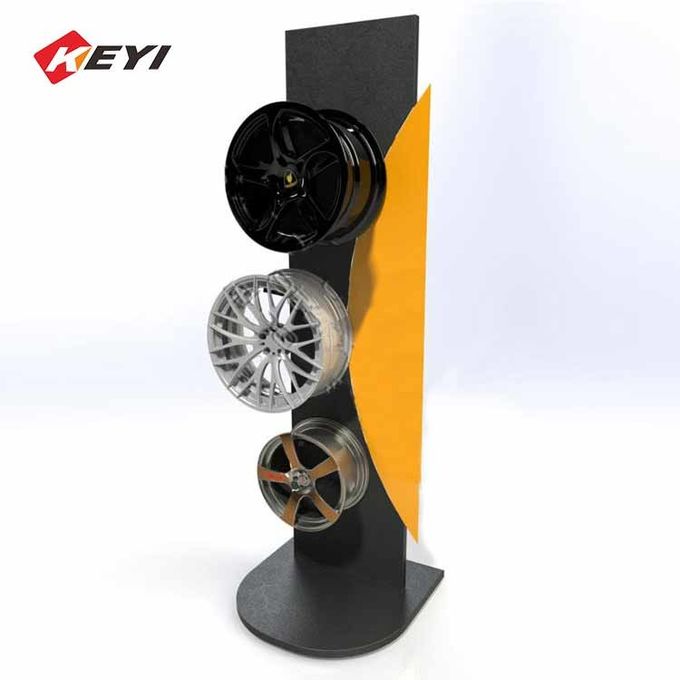 Custom Retail Floor Car Wheel Stand Wheel Rim Display Rack For 3 Alloy