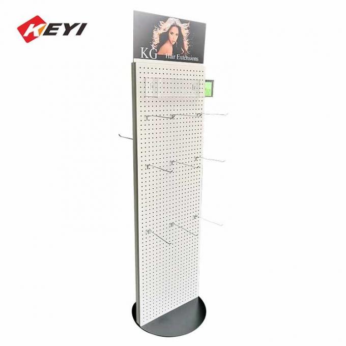 Upright Metal Plate Stand Retail Pegboard Display Shelf Hair Bundle