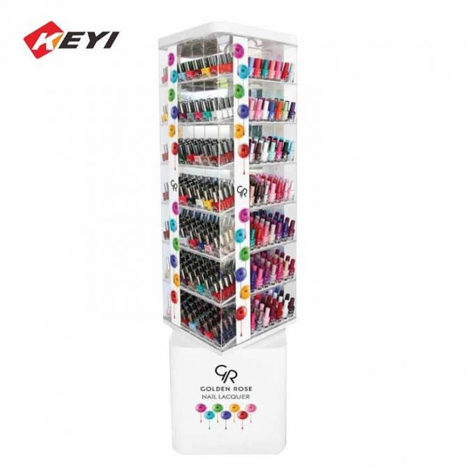 Custom Design Floor Layered Metal Shelf Opi Nail Polish Display Stand