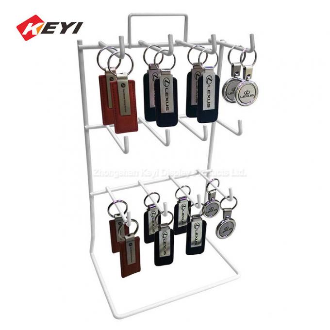 Metal Hook Stand Counter Keychain Display Rack for retail shop