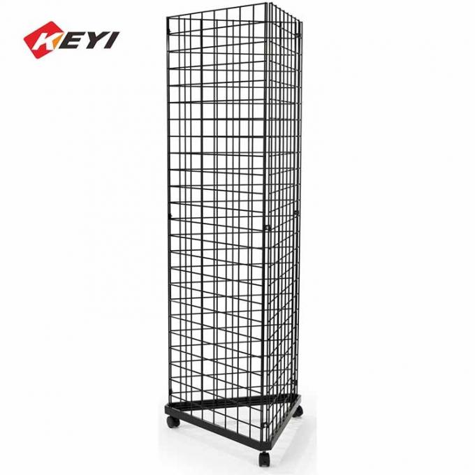 Multifunction Metal Wire Mesh Floor Gridwall Triangle Display Racks