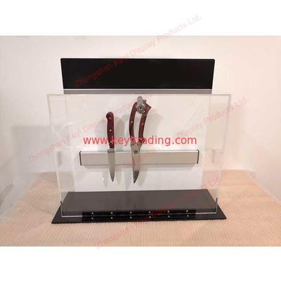 Countertop Wall Mounted Clear Acrylic Knife Display Case With Lock