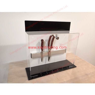 Countertop Wall Mounted Clear Acrylic Knife Display Case With Lock