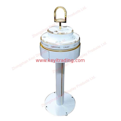 Makeup Shop Floor Standing Rotating Cosmetics Display Rack With Drawer