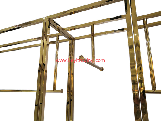 Fashion Clothing Store Display Stand Boutique Woman Dress Display Rack Gold Metal