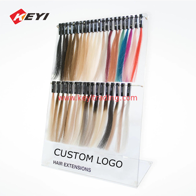 Counter Acrylic L Shape Wig Hair Extension Hanging Rack Metal Wire Stationary Display Movable Stand Holder