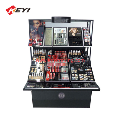 Retail Cosmetic Display Shelf Metal Wood Display Racks Cosmetics Beauty Supply Store Shelf Makeup Stand Showcase Display