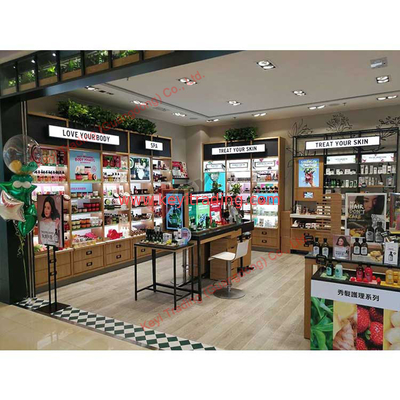 Customized Cosmetic Wall Display Stand Shopping Mall Showcase Retail Perfume Store Furniture Cosmetic Display Cabinet