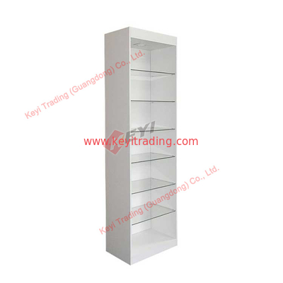 Custom Design Nice Quality Factory Price Glass Display Cabinet Cosmetic Wood Display Stand Floor Standing Display
