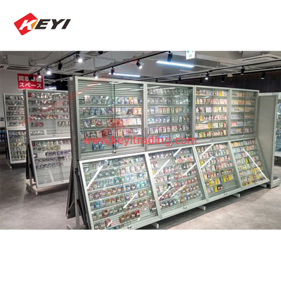 Factory Price Card Display Case High Quality TCG Display Fixtures Metal Aluminum Display Stand Single Side Showcase