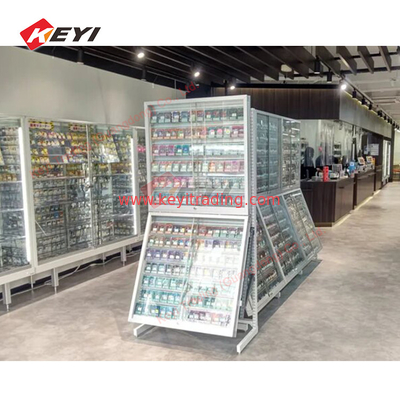 Shopping Hobby Station Display Rack Trading Card Game Display Case Floor Stand Metal Adjustable TCG Display Fixtures