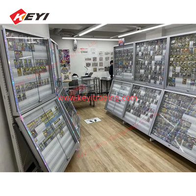 Shopping Hobby Station Display Rack Trading Card Game Display Case Floor Stand Metal Adjustable TCG Display Fixtures