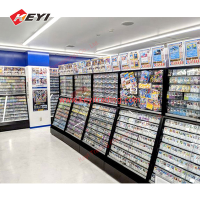 Custom Professional Retail TCG Display Case Lockable Door Display Rack Trading Cards Game Display Baseball Card Racks
