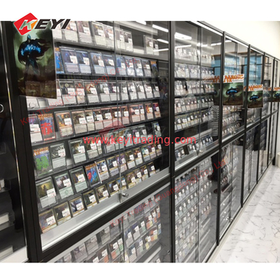 TCG pokemoon Sports Trading Card Floor Standing Display Rack Metal Acrylic Display Frame Rack for Standard Cards with lock