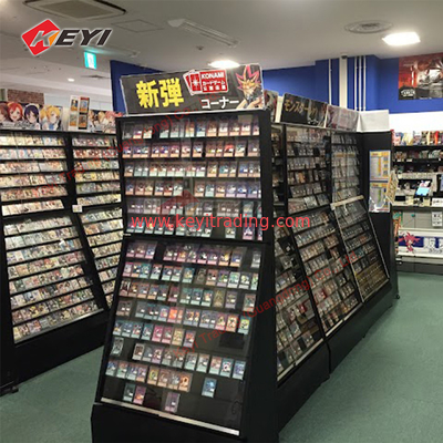 TCG pokemoon Sports Trading Card Floor Standing Display Rack Metal Acrylic Display Frame Rack for Standard Cards with lock