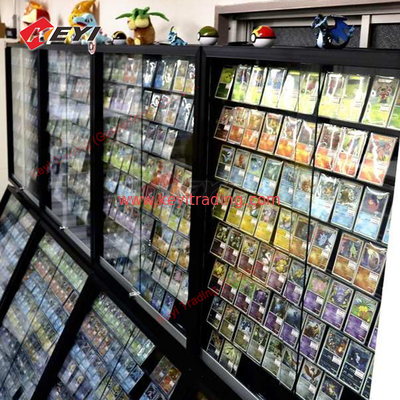 Factory Price Card Display Case High Quality TCG Display Fixtures Metal Aluminum Display Stand Single Side Showcase
