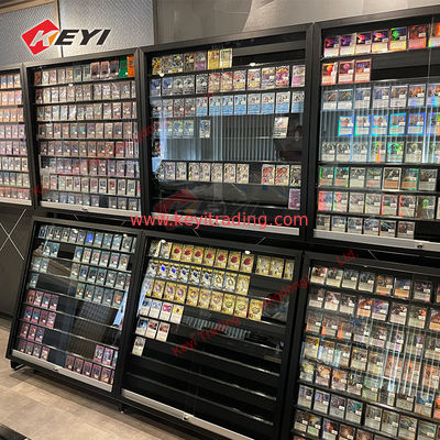 Retail Price Card Display Case PSAs TCG Display Fixtures Metal Repositionable Rail Card Display Stand Single-Sided Showcase