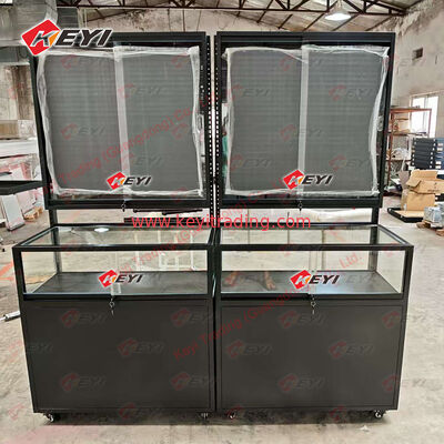 Good Quality Customized Size High Definition Glass TCG Cards Cabinet Free-Stranding Metal Frame for Pokémon Card Display