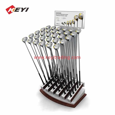 Custom Design Wood Push Rod Stand Floor Golf Club Display Rack