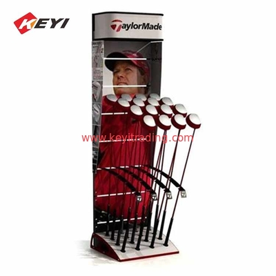Custom Design Wood Push Rod Stand Floor Golf Club Display Rack