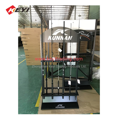 Floor Standing Metal Double Sided Fishing Rod Display Rack