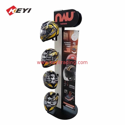 Custom Retail POS Floor Stand Hanging Motorcycle Helmet Display Rack