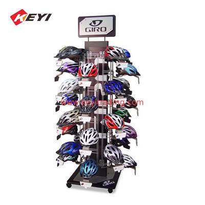 Custom retail Floor safety Helmet Stand Bicycle Helmet Display Stand