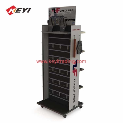 durable black metal Floor Baseball Glove Display Stand for retail