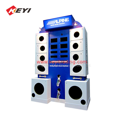 Showroom Freestanding Wooden Car Audio Display Stand for Demo