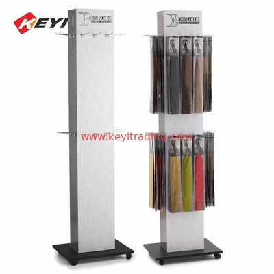 Retail Shop Metal Pegboard Display Stand Wig Hair Display Rack With Hooks