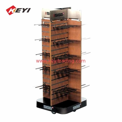 4 Sided Slatwall Display Floor Rotating Display Stand For Snacks
