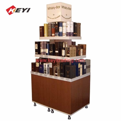 Custom Supermarket Large Retail Pos Stand Floor Wine Display Shelf