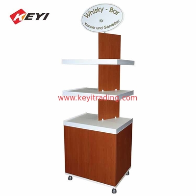 Custom Supermarket Large Retail Pos Stand Floor Wine Display Shelf
