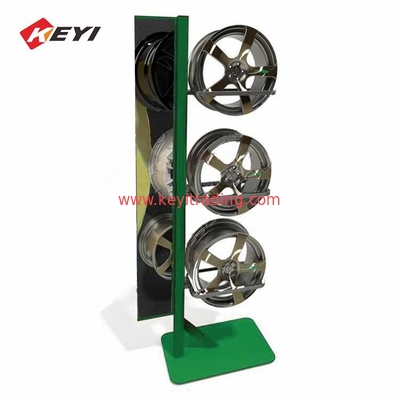 Custom Retail Floor Car Wheel Stand Wheel Rim Display Rack For 3 Alloy Wheel