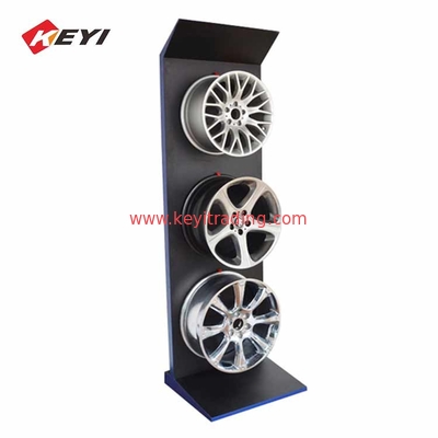 Custom Retail Floor Car Wheel Stand Wheel Rim Display Rack For 3 Alloy Wheel