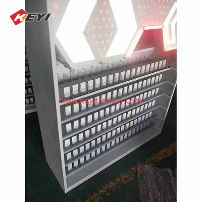Custom Smoke Shop Illuminating Cigarette Display Cabinet With Pusher Shelf
