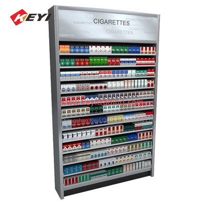 Custom Convenience Store Floor Cigarette Display Fixture Cigarettes Shelf For Sale