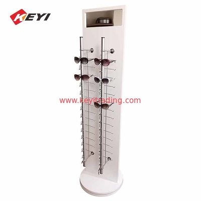 Custom Gas Station Floor Rotating Display Two Side Wood Sunglasses Display Rack