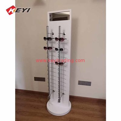 Custom Gas Station Floor Rotating Display Two Side Wood Sunglasses Display Rack