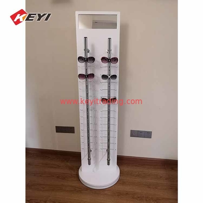 Custom Gas Station Floor Rotating Display Two Side Wood Sunglasses Display Rack