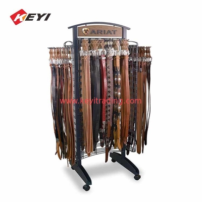 Custom Fashion Metal Wire Grid Rack Hanging Leather Belt Display Stand