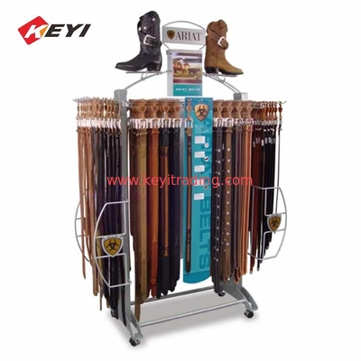 Custom Fashion Metal Wire Grid Rack Hanging Leather Belt Display Stand