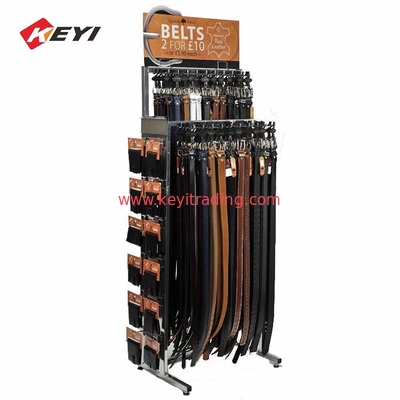 Custom Fashion Metal Wire Grid Rack Hanging Leather Belt Display Stand