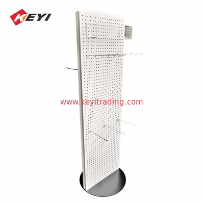 Upright Metal Plate Stand Retail Pegboard Display Shelf Hair Bundle Display Rack