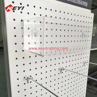 Upright Metal Plate Stand Retail Pegboard Display Shelf Hair Bundle Display Rack