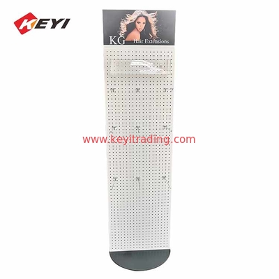 Upright Metal Plate Stand Retail Pegboard Display Shelf Hair Bundle Display Rack