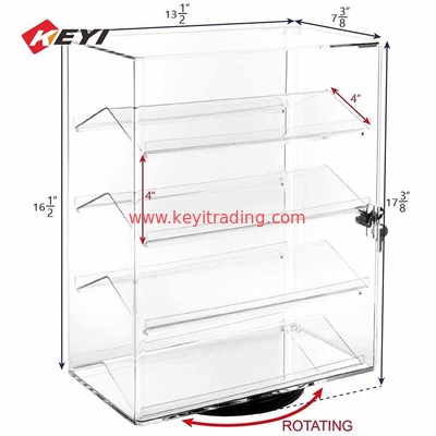 Counter Top Rotating Eyewear Stand Lockable Clear Acrylic Sunglass Display Case