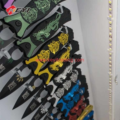Retail Shop Illuminating Floor Standing Knife Display Cases With Led Light